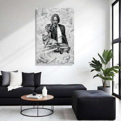 John Wick Noir Canvas