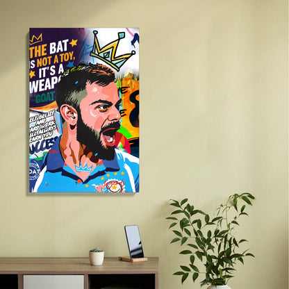 Cricket King Pop Art Canvas