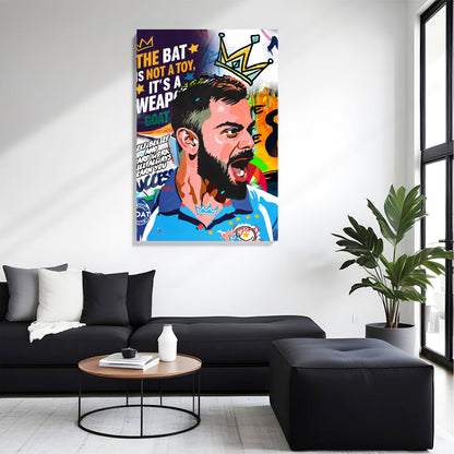 Cricket King Pop Art Canvas