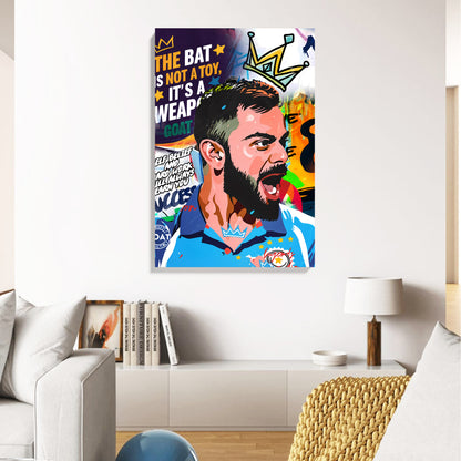 Cricket King Pop Art Canvas