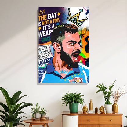 Cricket King Pop Art Canvas