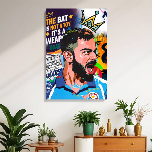 Cricket King Pop Art Canvas
