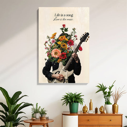 Floral Guitar Bloom Canvas