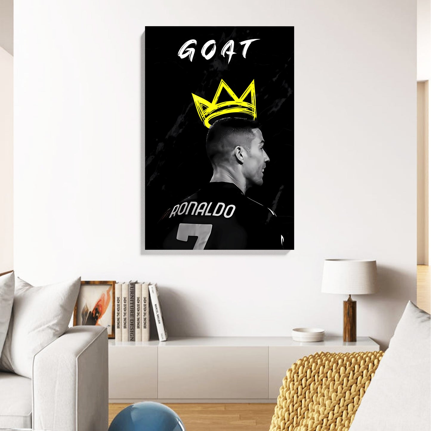 GOAT Crown Football Canvas