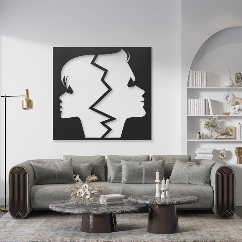 Broken Love Pinewood Wall Art