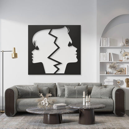 Broken Love Pinewood Wall Art