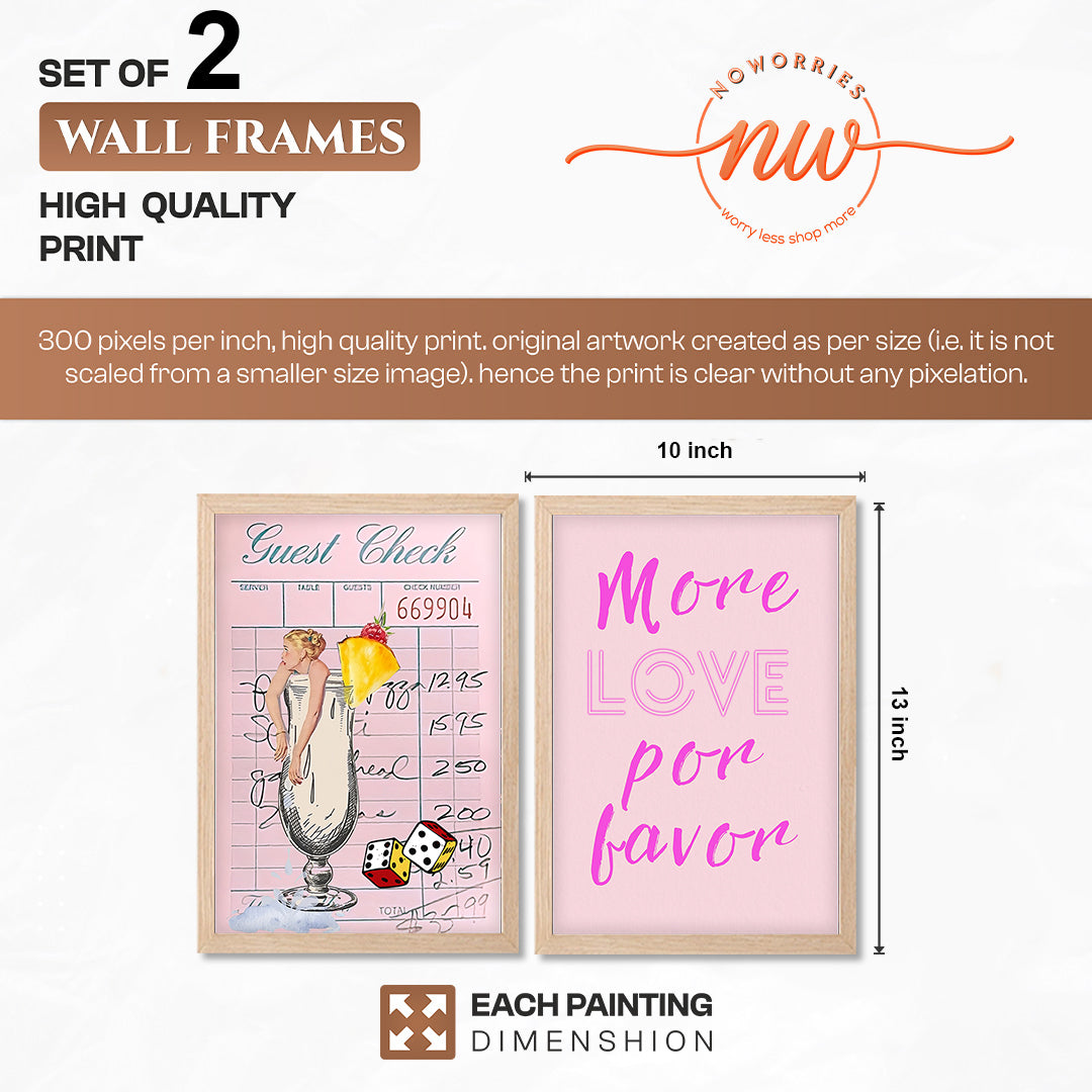 Pink Retro Chic Wall Art Set
