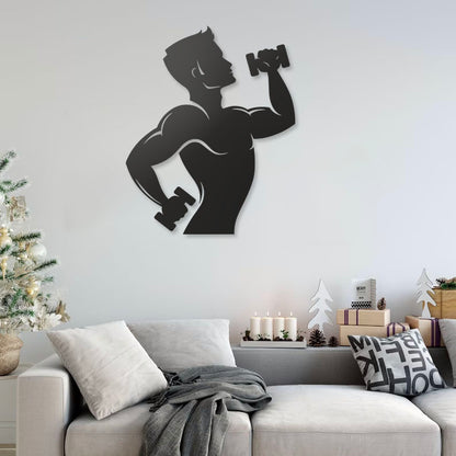 Fitness Man Pinewood Wall Art