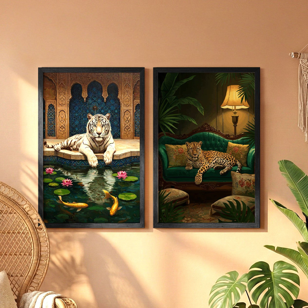 Majestic Jungle Cats Wall Art Set