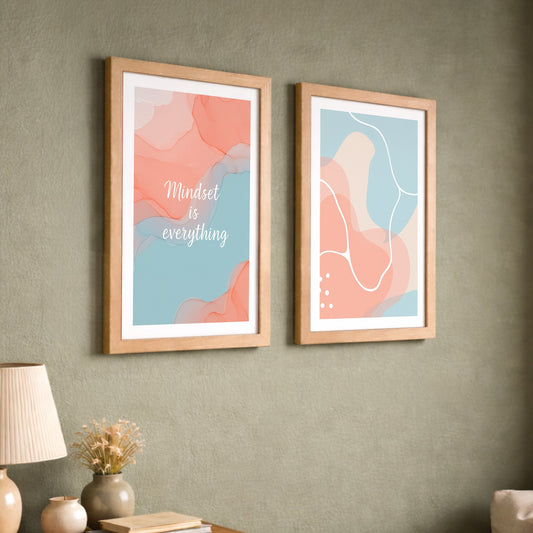 Mindset Is Everything Abstract Wall Art Set of 2