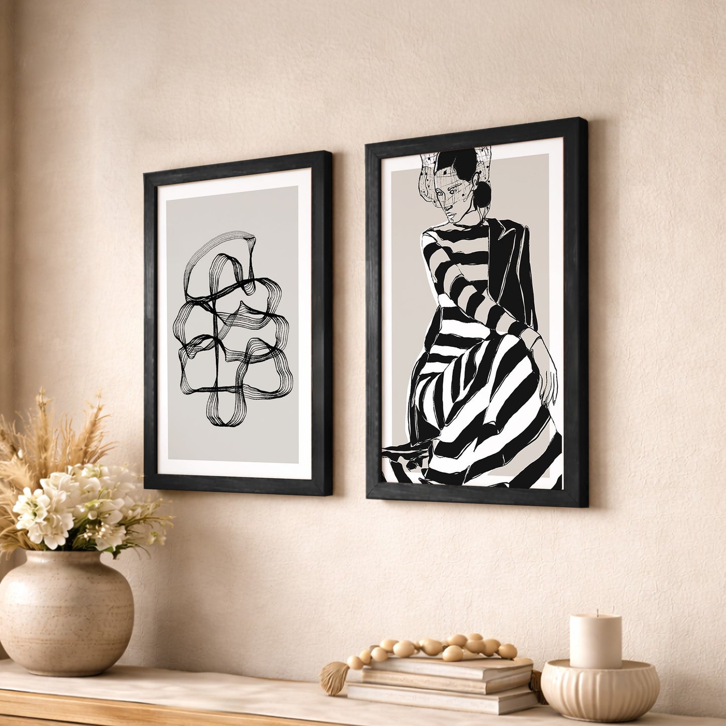 Monochrome Elegance Wall Art Set