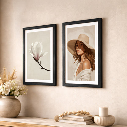 Magnolia & Portrait Wall Art Set