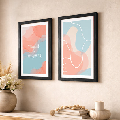 Mindset Is Everything Abstract Wall Art Set of 2