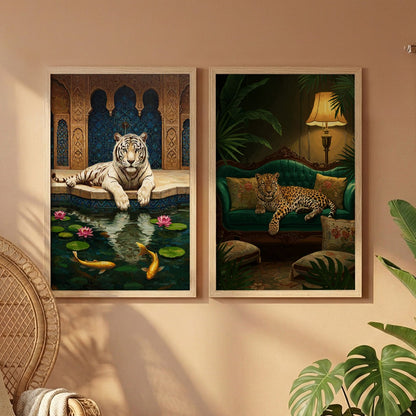 Majestic Jungle Cats Wall Art Set