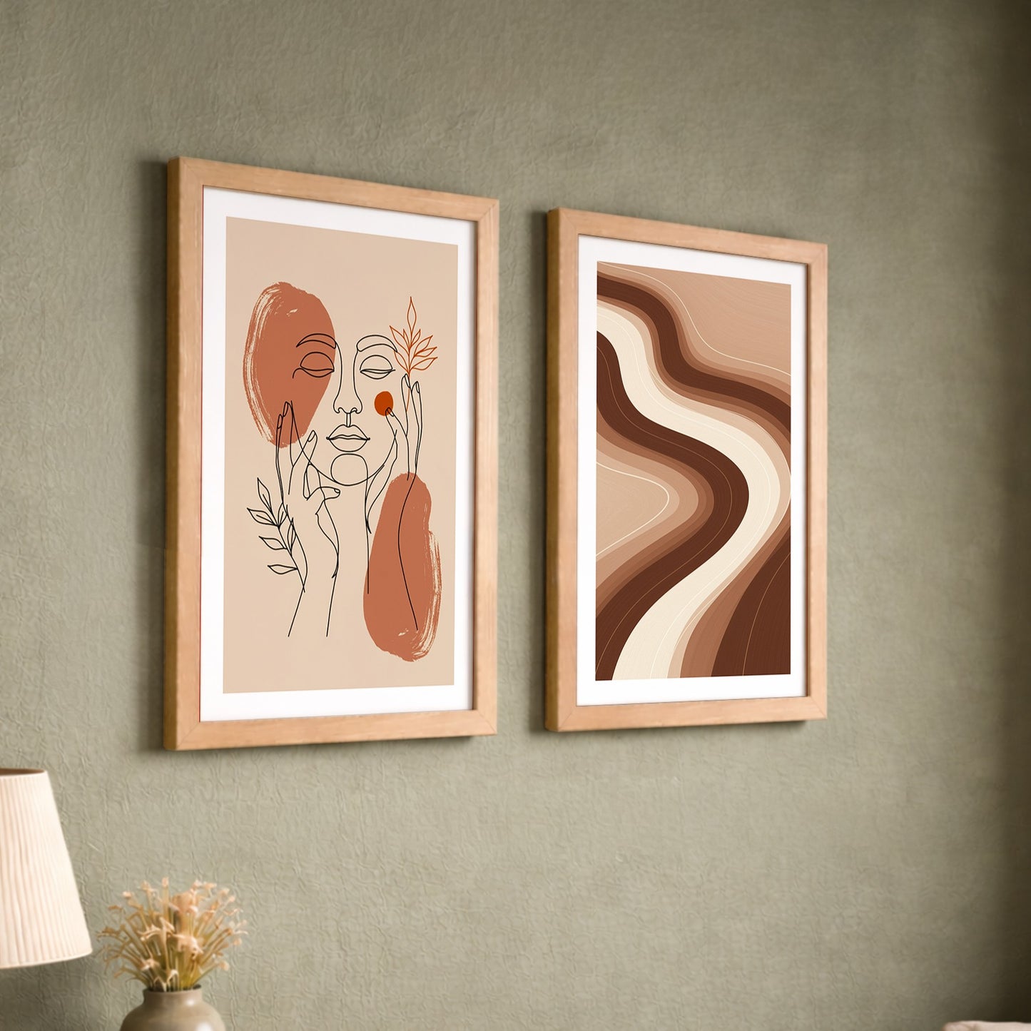 Terracotta Abstract Framed Set