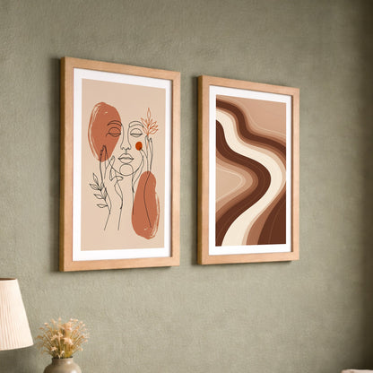 Terracotta Abstract Framed Set