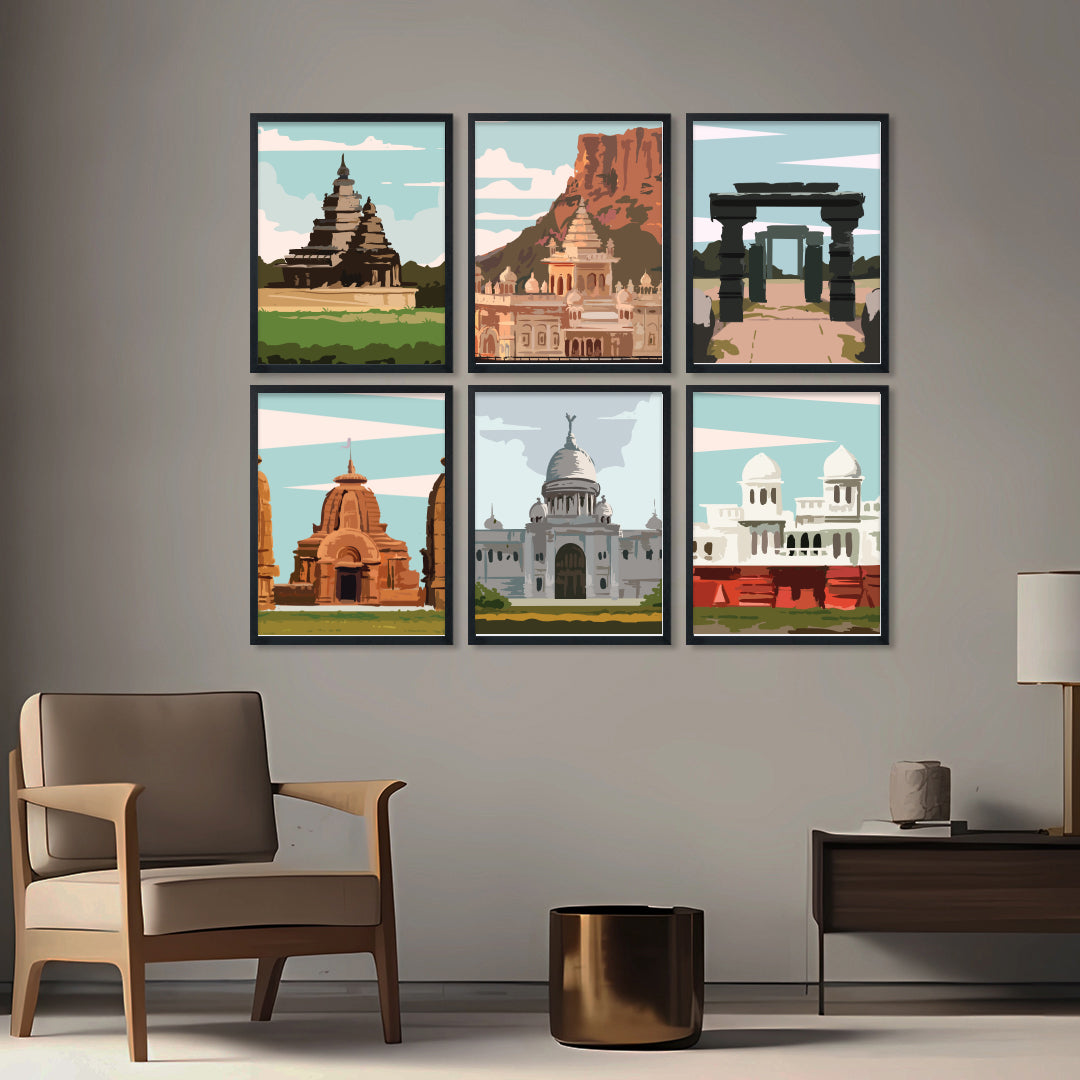 Indian Heritage Landmarks Wall Frame Set
