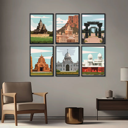 Indian Heritage Landmarks Wall Frame Set