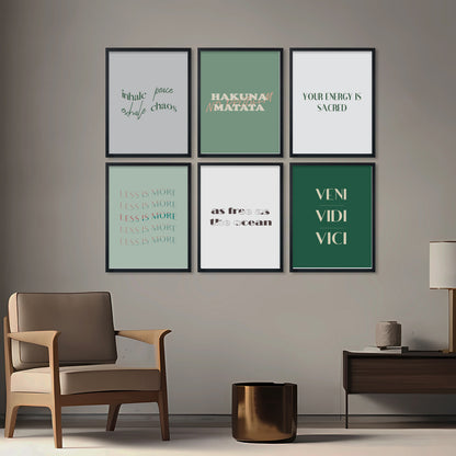 Minimal Zen Quote Collection Wall Frame