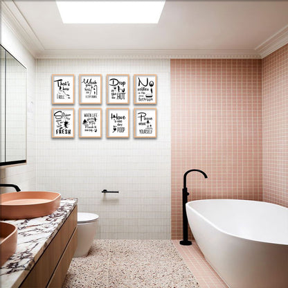 Bathroom Humor Wall Frame Set