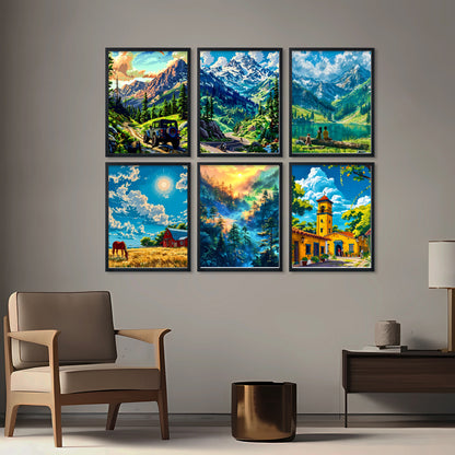 Majestic Mountain Landscape Wall Frame Set