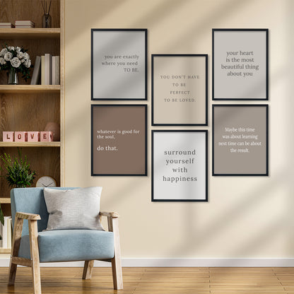 Warm Minimal Quote Wall Frame Set