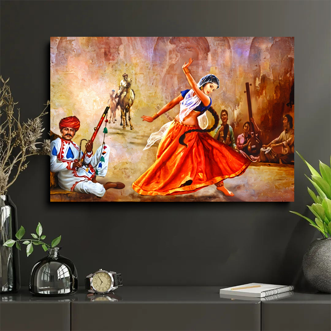 Rajasthani Dance Wall Canvas