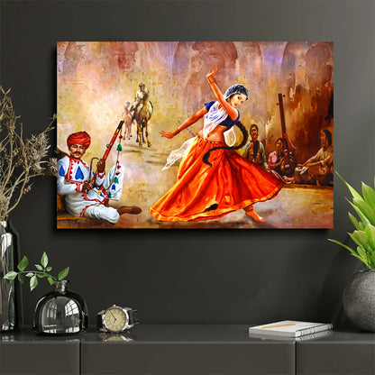 Rajasthani Dance Wall Canvas
