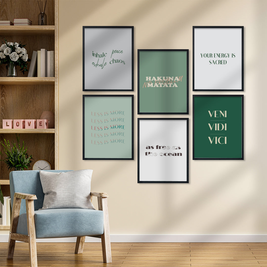 Minimal Zen Quote Collection Wall Frame