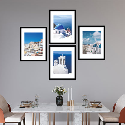 Mediterranean Coastline Blue Dome Wall Frame