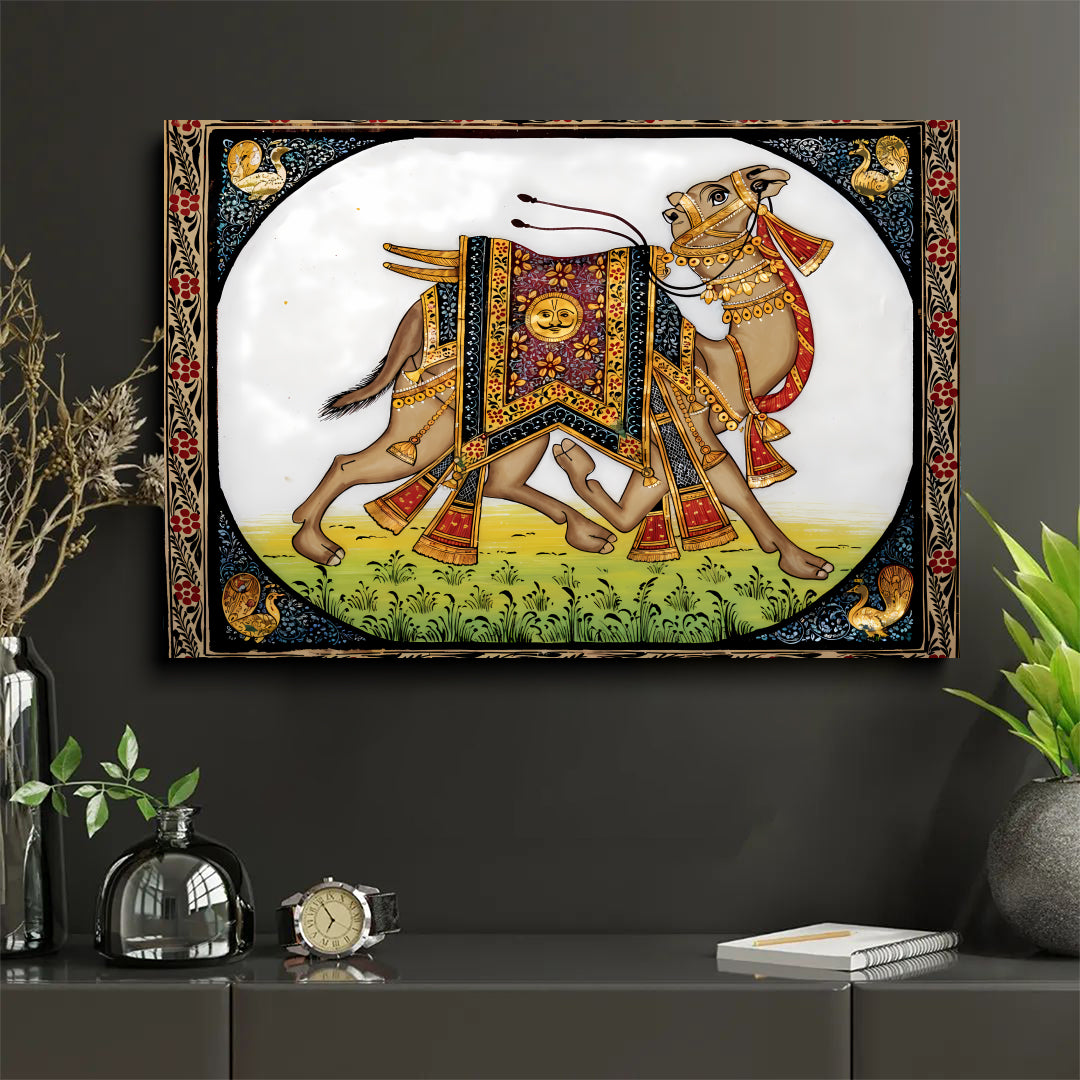 Decorated Camel Wall Canvas