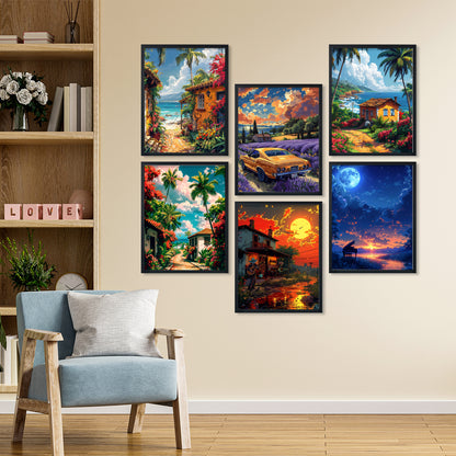 Sunset & Seascape Home Decor Wall Frame Set