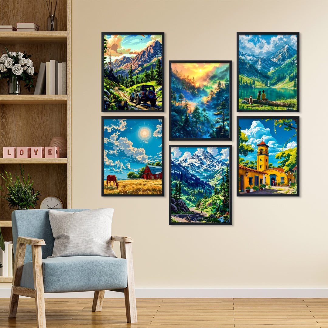 Majestic Mountain Landscape Wall Frame Set