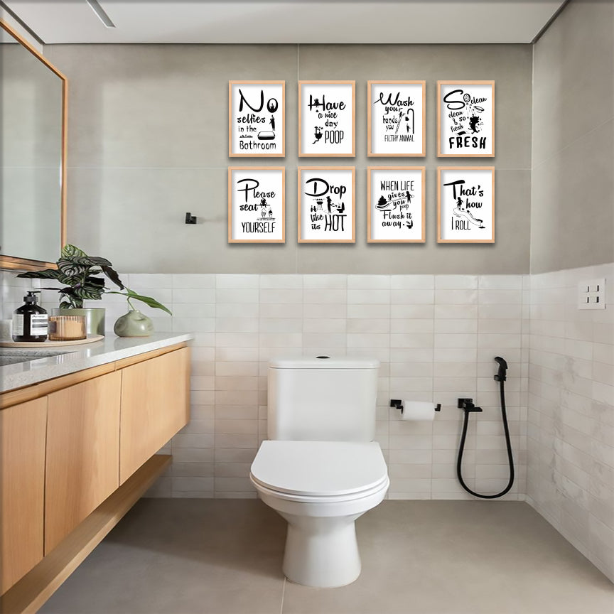 Bathroom Humor Wall Frame Set