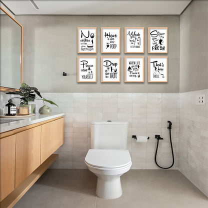 Bathroom Humor Wall Frame Set