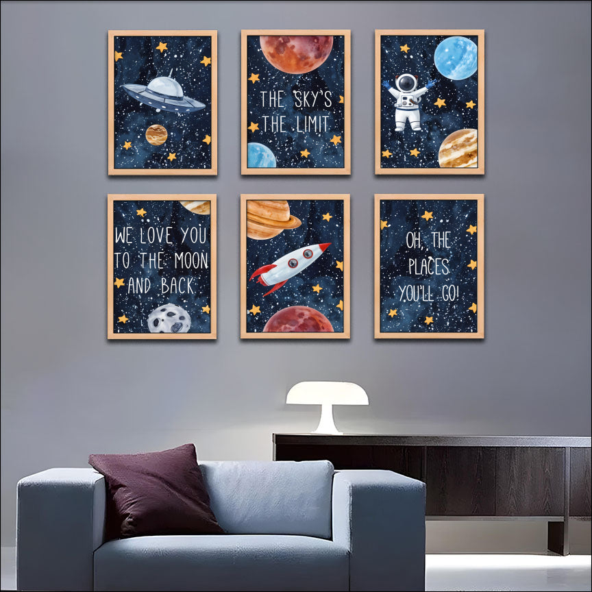 Space Adventure Kids Wall Art Set