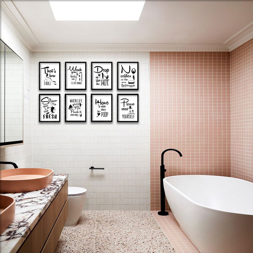 Bathroom Humor Wall Frame Set
