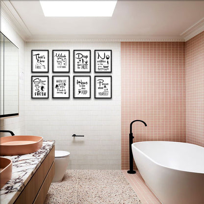 Bathroom Humor Wall Frame Set