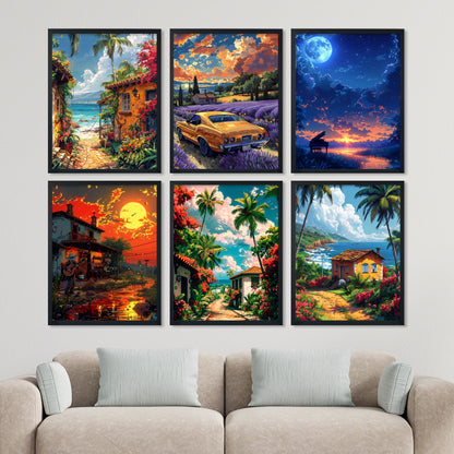Sunset & Seascape Home Decor Wall Frame Set