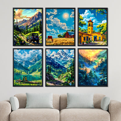 Majestic Mountain Landscape Wall Frame Set