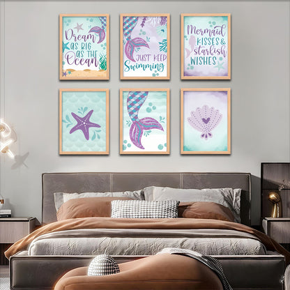 Mermaid & Ocean Kids Wall Art Set