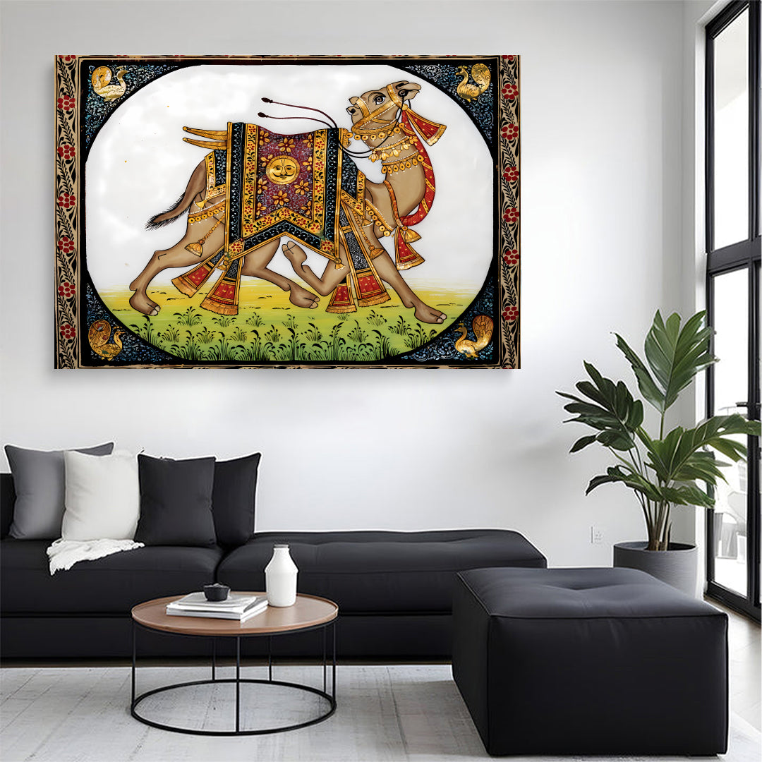 Decorated Camel Wall Canvas