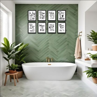 Bathroom Humor Wall Frame Set