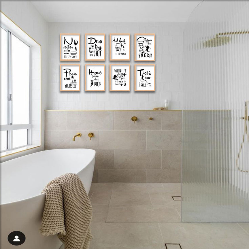 Bathroom Humor Wall Frame Set