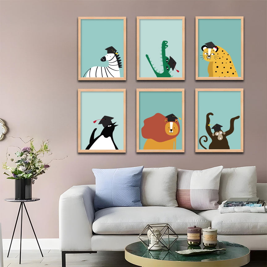 Graduation Animals Wall Art Set