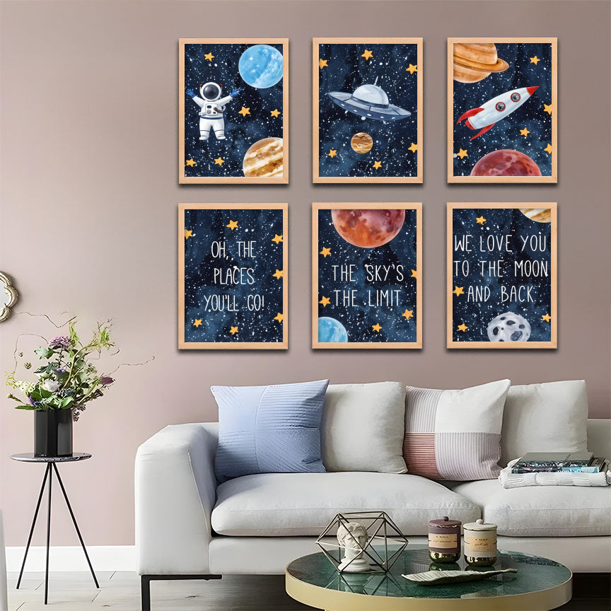 Space Adventure Kids Wall Art Set