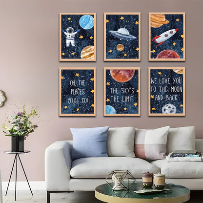 Space Adventure Kids Wall Art Set