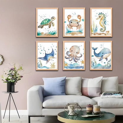 Whimsical Ocean Animals Gallery Wall Frame