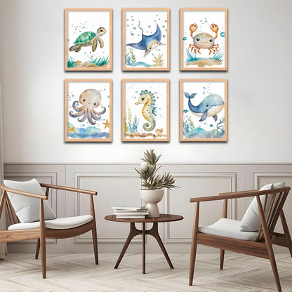 Whimsical Ocean Animals Gallery Wall Frame