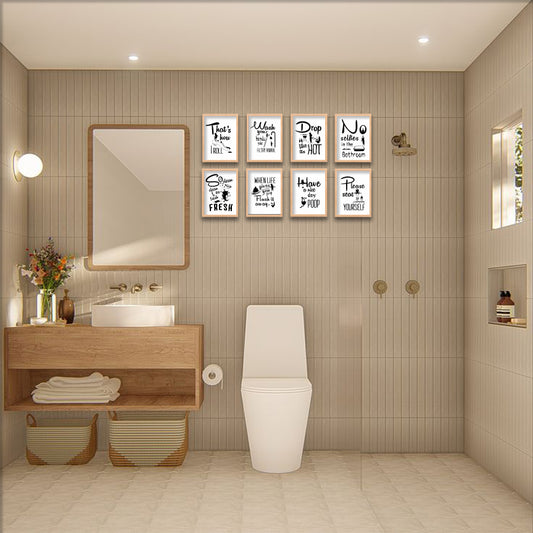 Bathroom Humor Wall Frame Set